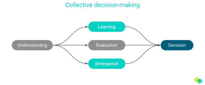 A diagram showing the sequence of collective decision making