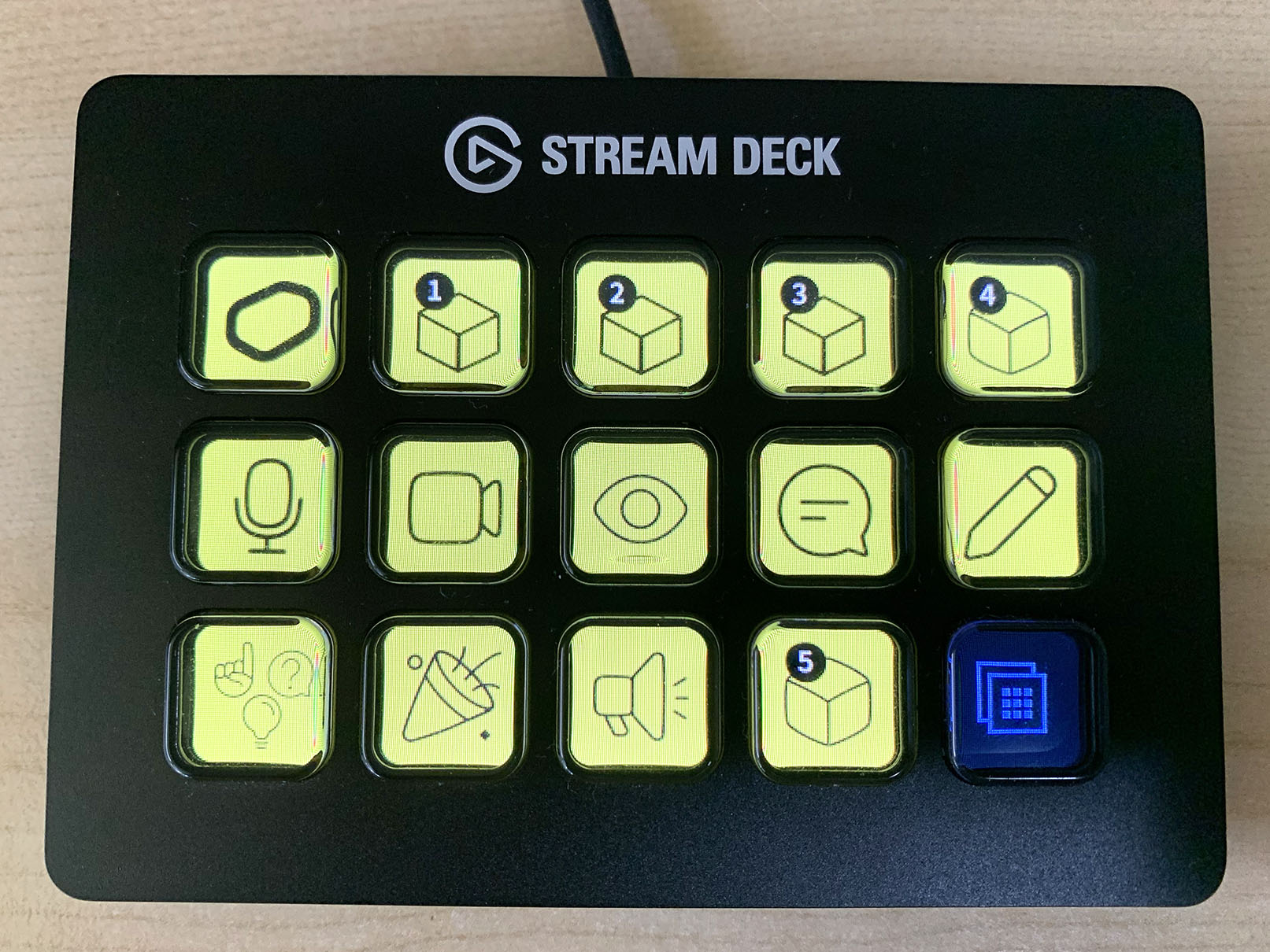 A Stream Deck showing a set of icons for Butter
