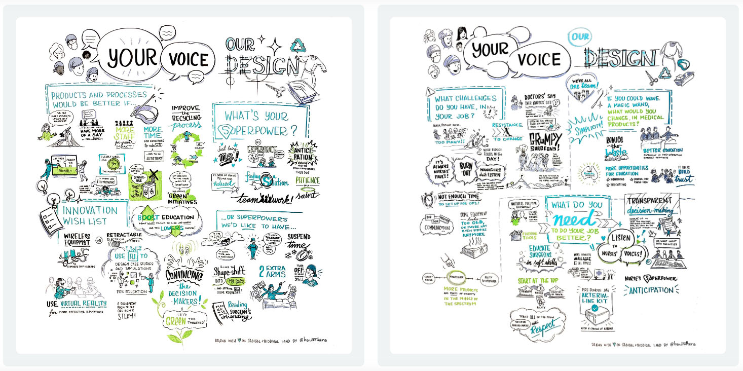 The full graphics of the two activation walls