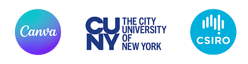 Client logos of Canva, City University of New York and CSIRO