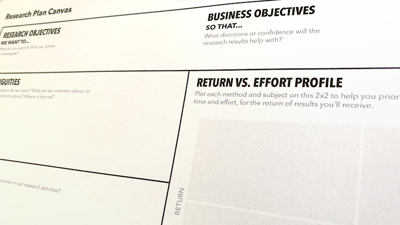 A screenshot of the Research Plan Canvas