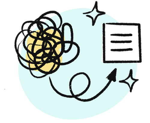 A hand-drawn picture of clarity out of complexity and ambiguity