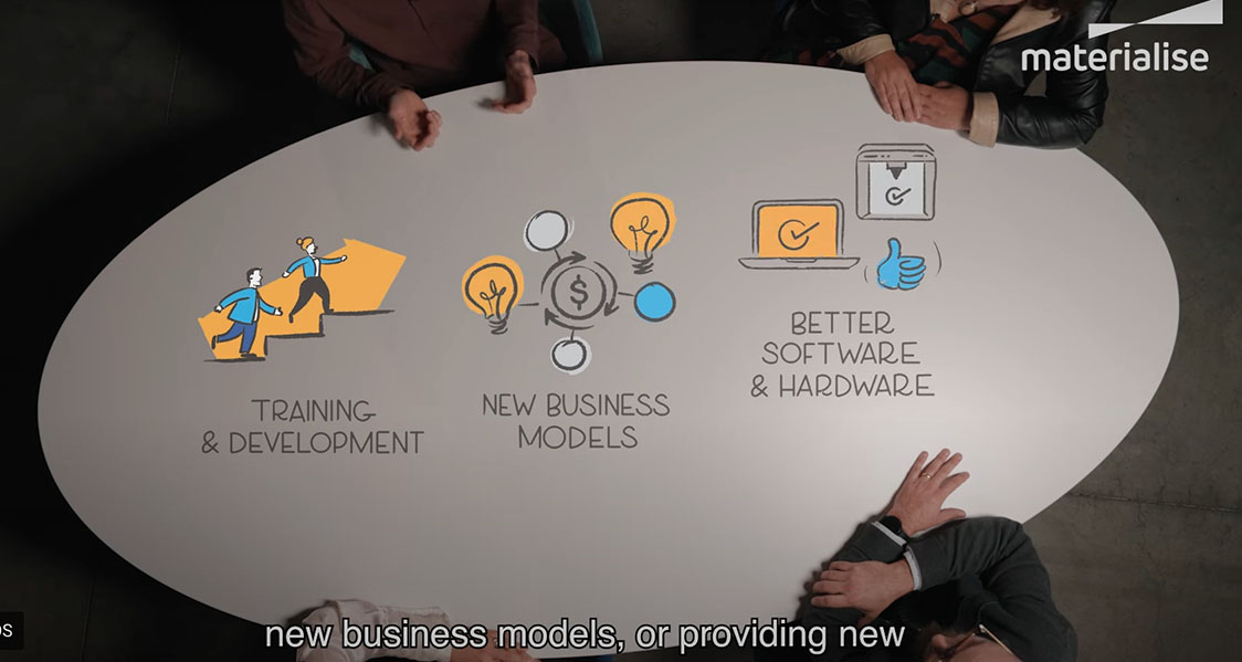 A screenshot from the Materialise explainer video